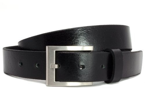 Nickel Free Silver Square Black Titanium Belt 38"