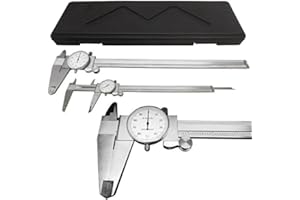 DBM AMAZON Stainless Steel 12" Mechanical Dial Caliper Measures Outside Inside Ruler Scale