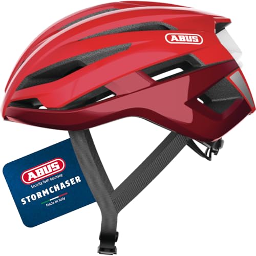 ABUS Rennradhelm StormChaser - Leichter und komfortabler Fahrradhelm für professionellen Radsport für Damen und Herren - Rot, Größe XL