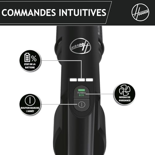 HF2 Aspirateur Balai sans Fil Puissant Ultraléger & Compact, 165W, Brosse Anti-emmêlement, Multi-sols Eclairage LED, Autonomie 40 Min, Mode Turbo, Batterie Amovible, Position Parking HF2Z10H