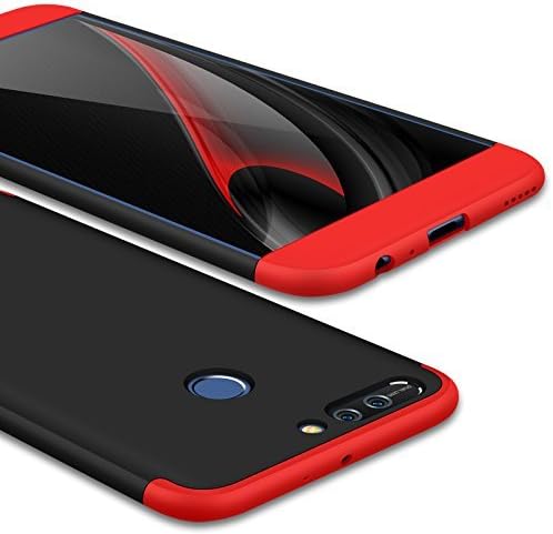 Huawei Honor 8 Pro Case, 360 Degree Full Cover Removable Hard PC Frame 3 in 1 Shockproof Hybird Slim Tough Armor Phone Case for Huawei Honor 8 Pro/V9/6X/GR5 2017/Mate 9 (Honor 8 Pro /V9, Black+Red)