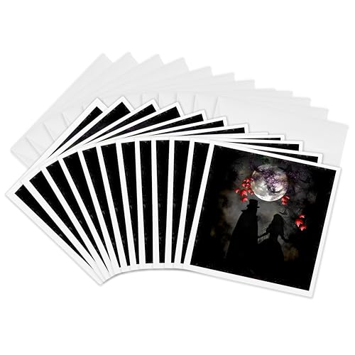 3dRose Gothic romance dark art - Greeting Cards, 6 x 6 inches, set of 12 (gc_21…