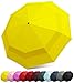 EEZ-Y Travel Umbrellas for Rain - Wind Resistant w/Open Close Button - Yellow