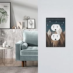 Rustic Geometric Mountain Wilderness Wood 1 Gang