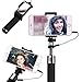 Obvie Mini Selfie Stick with Mirror Cell Phone Selfie Sticks Extendable (Black)