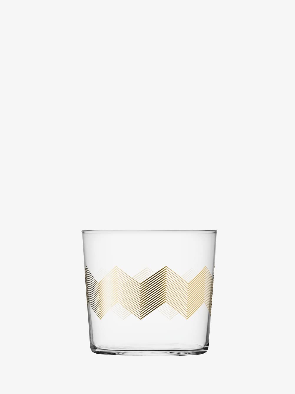 LSA International Chevron Tumbler 310ml Gold Assorted | Set of 4 | Mouthblown & Handmade Glass | CH10