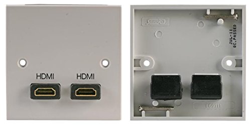 Pro Signal 1 Gang HDMI Wall Plate – UK Standard 86mm x 86mm Faceplate with Dual HDMI 1.4 Sockets & Right-Angled Rear Connections – PELR0063