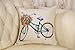 Fjfz Cotton Linen Home Decorative Bike Throw Pillow Case Cushion Cover for Sofa Couch Watercolor Retro Bicycle and Vintage Flowers, Purple, 18