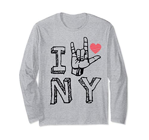I Love New York,NY ASL Gift for New York lovers, Long Sleeve T-Shirt