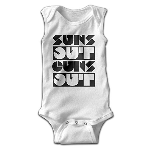 Suns Out Guns Out Baby Boys' Sleeveless Romper Jumpsuit Bodysuit White