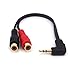 Riipoo 0.2 Meter 3.5mm to RCA Audio Cable, 90 Degree Right Angle 3.5mm TRS (1/8 in) Jack Male to 2 RCA Female Stereo Audio Adapter Y Cable, Converter Cable, Gold-Plated Connector