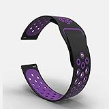 B-Great 20mm Quick Release Breathable Watch Band Compatible with Samsung Galaxy Watch (42mm) Garmin Vivoactive 3 Music Garmin Forerunner 645/Music Ticwatch C2/E Amazfit Bip Smartwatch (Black/Purple)
