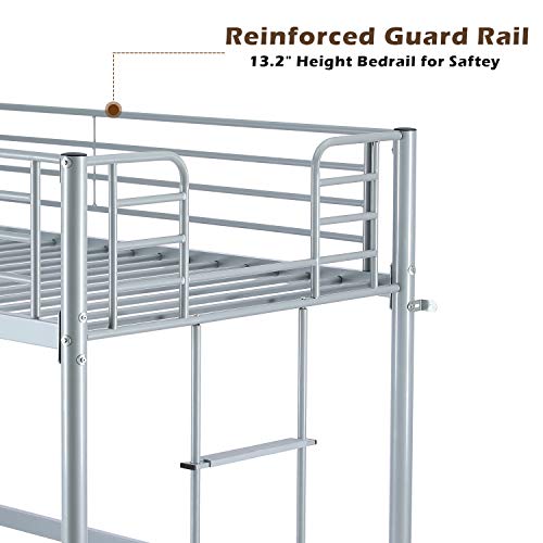 Bonnlo Twin Size Metal Loft Bed for Kids, Gray Pricepulse