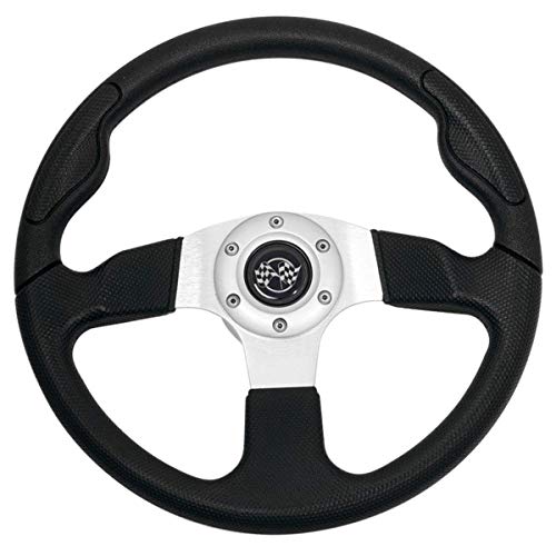 Buggies Unlimited Golf Cart Rally, Sport Steering Wheel (Black) 13.5”