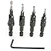 Podoy Countersink Drill Bit HSS Ti with Hex Shank for Screw #6#8#10#12 For Drilling In The Hard Wood Floor(2 Set)