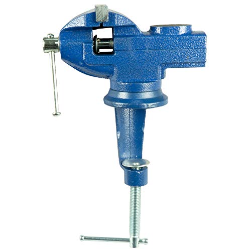 HRB Schraubstock 70 mm klemmbar für Werkbank, Schraubstock klein und drehbar massiv gefertigt mit Hammerschlaglackierung… – Bild 8