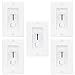 ENERLITES Slide Dimmer Decorator Switch and Wall Plate, Adjustable Light Wheel, On/Off Rocker, Single-pole or 3-Way, 150W LED/CFL, 700W Incandescent and Halogen, ETL Listed, 59302-W, White (5 Pack)