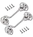 2 Pack Hook and Eye Latch,4” Privacy Eye Hooks/Door Latch Lock,Stainless Steel Door Locks with Mounting Screws for Easy Safety Indoor & Outdoor