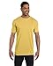 Pigment-Dyed Short Sleeve Shirt with a Pocket, Color: Mustard, Size: XX-Large