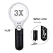 Magnifying Glass, BearMoo 3X 45X Handheld Reading Magnifier Glass with 3 LED Lights for Reading/Maps/Watch Repair/Newspaper/Jewelry Loupes/Ins (White+Black)