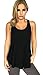Womens Sleeveless O Neck Racerback Tops Workout Blouse Solid Shirt Y Back Tank Tops Black L