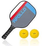 Apollo Pickleball Paddle with 2 Pickleballs | Lightweight Premium Graphite/Carbon Fiber | Meets USAPA Specifications