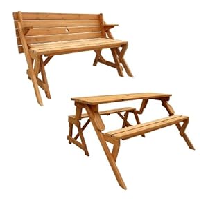 Amazon.com : Leisure Season Folding Picnic Table and Bench 