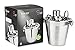 Chef's Star 6 Piece Stainless Steel Compact Bar Set - Includes - Ice Bucket Cocktail Shaker Set - Martini Shaker Set Bar Tool Stand Bottle Opener Double Jigger Ice Tong
