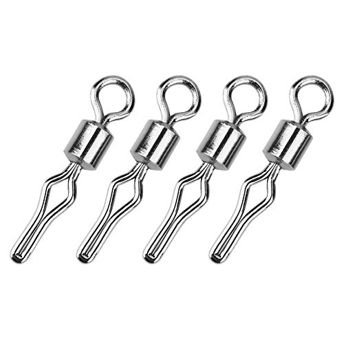 Qiilu 100PCS Rolling Swivels Hook Lure Connectors Angelgerät Angeln Rolling Ball Bearing Barrel Swivel mit Sicherheits… – Bild 7