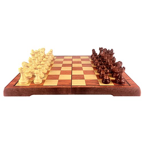 Kidami Folding Magnetic Travel Chess Set, Lightweight, with Portable Cute Storage Bags for Easy Carry, 12.4 x 10.6 x 0.8 Inch