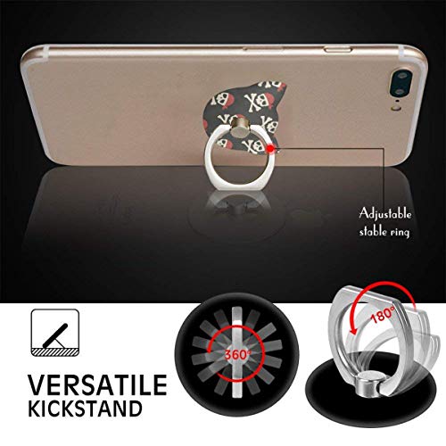 Phone Stand Day of The Dead Skull Pirate Cat Type Ring Phone Holder Adjustable 360° Rotation Finger Grip Holder for IPad Phone X/6/6s/7/8/8 Plus/7, Galaxy S9/S9 Plus/S8/S7 Android Smartphone - Thumbnail 3