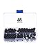 Outus Black Lava Stone Beads Natural Rock Gemstone Round Loose Beads Set for Jewelry Making, 300 Pieces