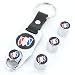 Buick Chrome Logo Chrome Tire Valve Caps + Wrench Key Chain