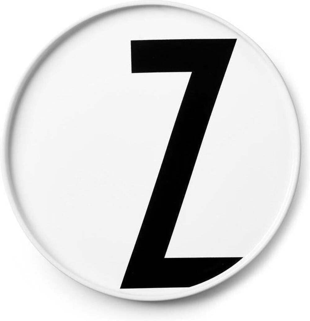 Design Letters Porcelain Plates (A-Z) | Ideal Gifts for Women, Men | White Plates for Table Decoration | Dinner Plates Dishwasher, Microwave Safe | Decorative Plate Designed in Denmark | Initial Plate