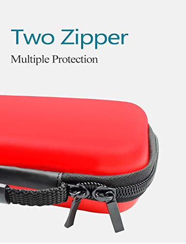 Carrying Case for Nintendo Switch Lite with Screen Protector,Donobi Protective Travel Case with 8 Game Slots and Portable Hard Shell Travel Pouch Storage for Switch Lite Console & Accessories-Red