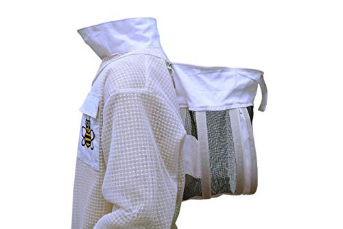 Bee Jacket 3 Layer Safety Unisex White Fabric Mesh Beekeeping Jacket Beekeeping Fencing Veil Protective Clothing Beekeeping Clothing Beekeeping Protective Clothing Ventilated Bee-XL