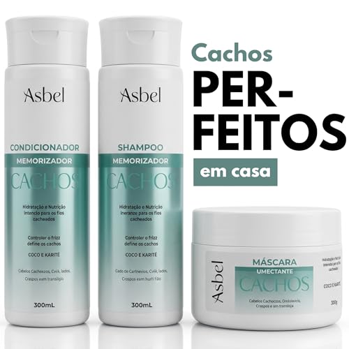 Asbel Kit Cachos Asbel Professional Shampoo, Condicionador e Máscara 300ml