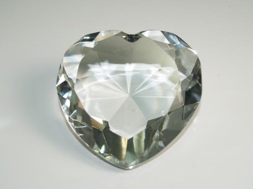 Beautiful Heart Birthstones Paperweight Glass Diamond 80mm Crystal, Clear