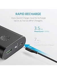 Anker PowerCore + 10050 Premium Aluminium Portable Charger con Qualcomm Quick Charge 3.0, 10050mAh Power Bank con tecnología PowerIQ para iPhone, iPad, Samsung Galaxy, teléfonos Android y más