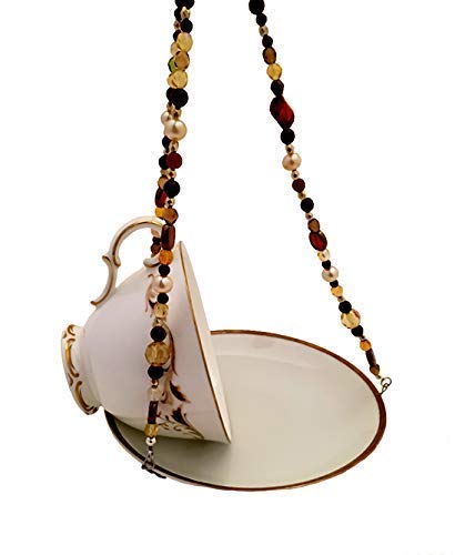 Amazon Com Vintage Teacup Bird Feeder With Beads Handmade