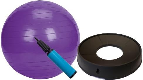Anti Burst Gym Ball, Pump &amp; Stabiliser EXERCISE PACK - 75cm in Purple - LIMITED STOCKS AVAILABLE! by Miracle Box