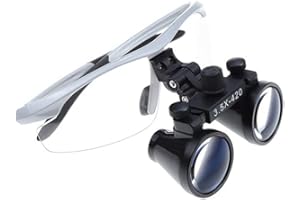 COSPNT 3.5X Binocular Ultralight Loupe Surgery Surgical Magnifier Medical Operation Loupe Glasses for Surgery Angle Adjustable (Silver)