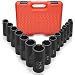 Neiko 02476A 1/2" Drive Deep Impact Socket Set, 14 Piece | 6 Point Standard SAE Sizes (3/8-Inch to 1-1/14") | Cr-V Steel primary