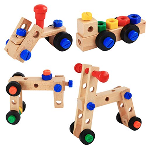 DIY Assembly Toy, Luban Chair Disassembly Assembly Of Nuts Three-dimensional Toy, Double Game, Interaction Puzzle Games for Kids 5 and Up (♥ Orange)