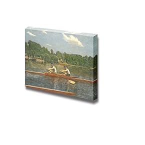 The Biglin Brothers Racing, 1872 by Thomas Eakins - Canvas Print Wall Art Famous Painting Reproduction - 12" x 18"