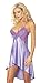 Shirley of Hollywood Women's Sexy Charmeuse Chemise, Violet, Medium