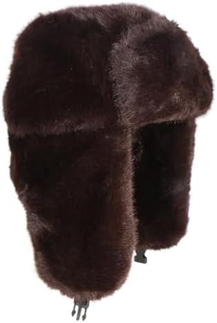 YFJNV Y2K Faux Fur Russian Hat, Soft, Warm Winter Trapper Hat with