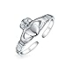 BFF Spiritual Irish Lovers Traditional Celtic Claddagh Heart Midi Toe Ring Band For Teen Women .925 Silver Sterling Adjustable