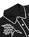COOFANDY Men's Long Sleeve Western Cowboy Shirts Embroidery Casual Button Down Shirt, Black, Large