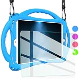 TopEsct iPad 9.7 Case for Kids,【Upgraded Version】 Shockproof Silicone Handle Stand Case Cover&(Tempered Glass Screen Protector) for iPad 5th/6th Gen. iPad Air 1/2 and iPad Pro 9.7 (Blue)